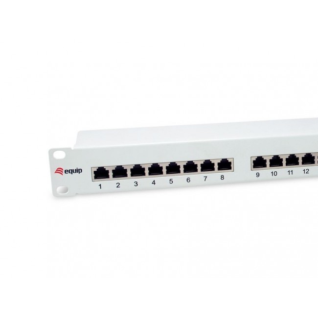 Equip 24-Port Cat.6 Shielded Patch Panel, Light Grey
