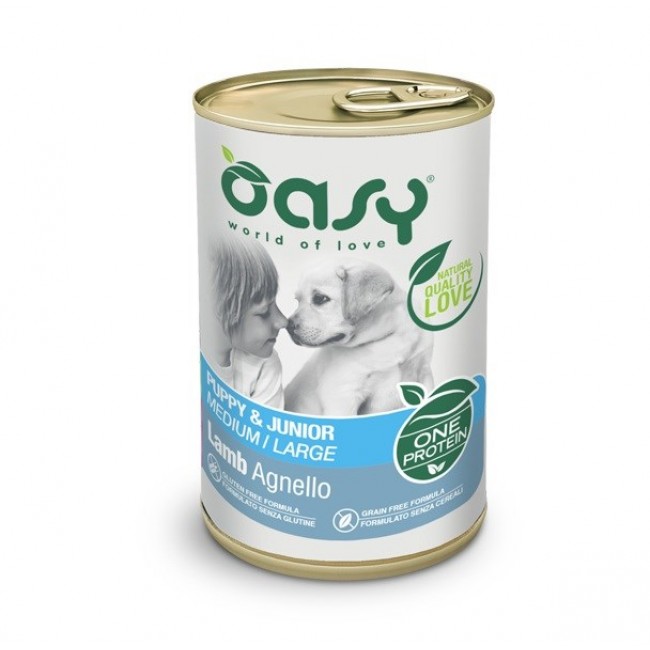 OASY One Protein Puppy & Junior Medium/Large Lamb - wet dog food - 400g
