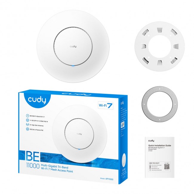 Cudy AP11000 wireless access point 10777 Mbit/s White Power over Ethernet (PoE)