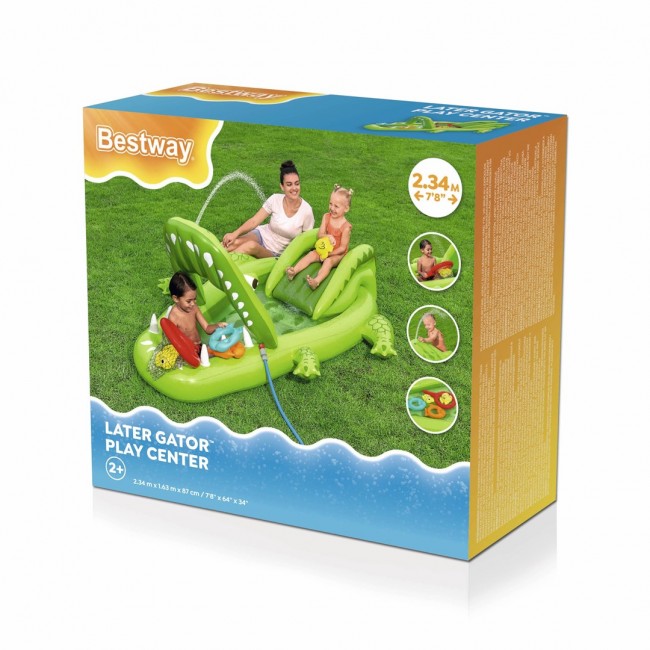Bestway Later Gator Kids Inflatable Water Play Center and Pool 2.34 m x 1.63 m x 87 cm