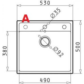 PYRAMIS CAMEA (53x50) 1B granite sink 070168301 volcano