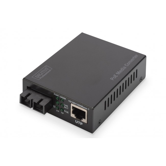 Digitus Gigabit PoE media converter, RJ45 / SC, SM, PSE Digitus Gigabit PoE media converter, RJ45 / SC, SM, PSE