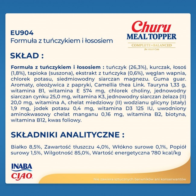 INABA Churu Meal Topper Tuna with salmon - cat treats - 4 x 14g INABA Churu Meal Topper Tuna with salmon - cat treats - 4 x 14g