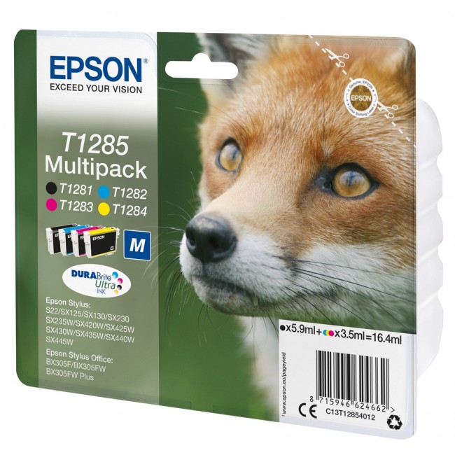 Epson Fox Multipack 4-colours T1285 DURABrite Ultra Ink Epson Fox Multipack 4-colours T1285 DURABrite Ultra Ink