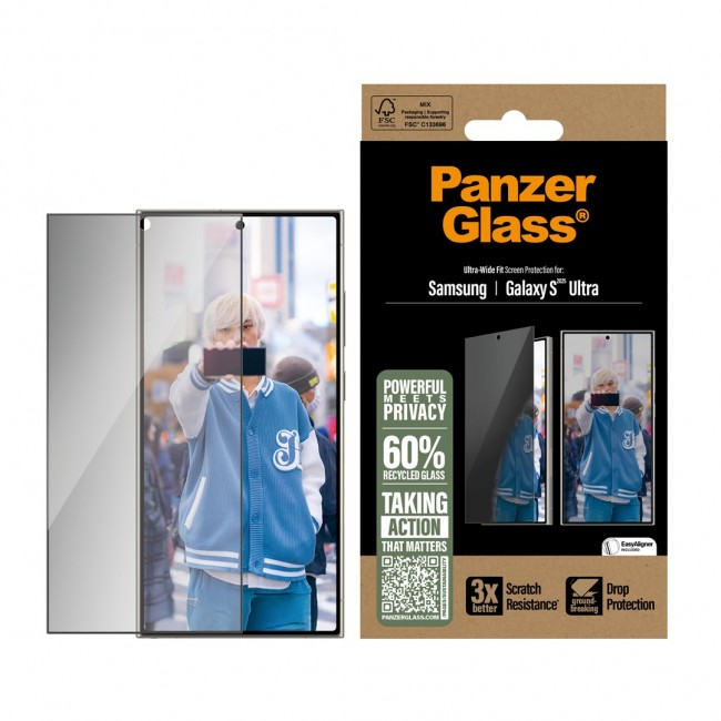 PanzerGlass Privacy Screen Protector Samsung Galaxy S25 Ultra | Ultra-Wide Fit Clear screen protector 1 pc(s)