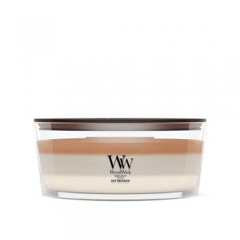 WoodWick Caf Macchiato wax candle Ellipse Coffee White, Brown 1 pc(s)