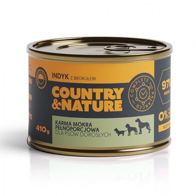 COUNTRY&NATURE Turkey with broccoli Mono - wet dog food - 410g