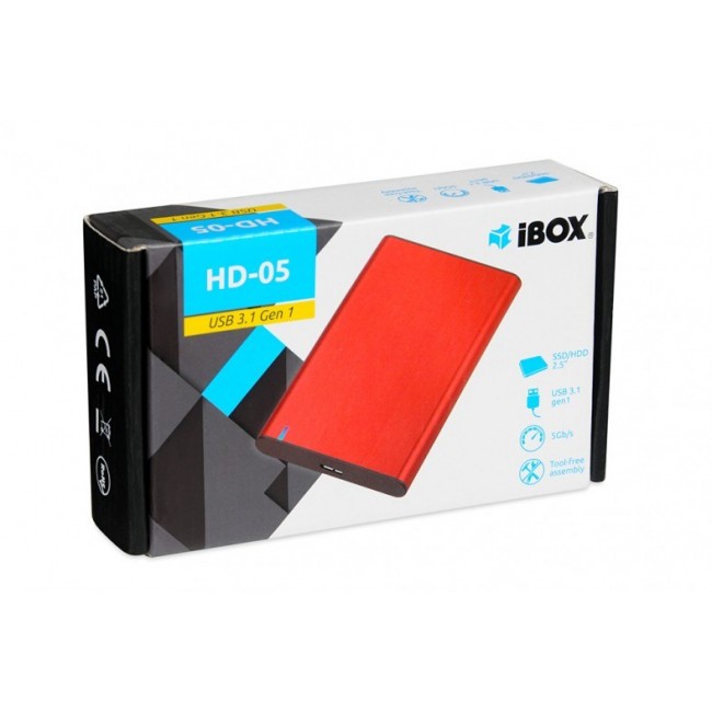 iBox HD-05 HDD/SSD enclosure Red 2.5