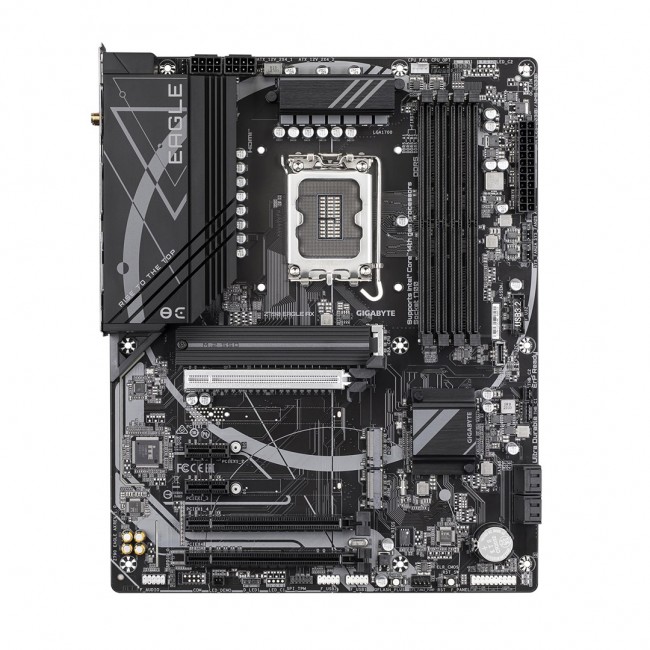 GIGABYTE Z790 EAGLE AX Motherboard - Supports Intel Core 14th Gen CPUs, 12+1+ Phases Digital VRM, up to 7600MHz DDR5 (OC), 3xPCIe 4.0 M.2, Wi-Fi 6E, 2.5GbE LAN, USB 3.2 Gen 2
