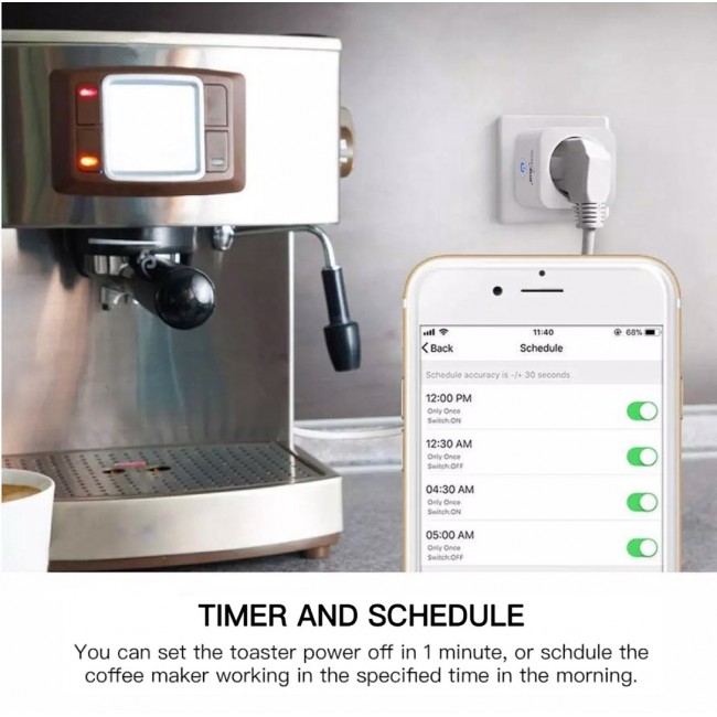 GreenBlue WiFi remote controlled socket, Android/iOS/Alexa/Google Home, energy cons. Energy, timer, max 3680W, type F, GB720 F GreenBlue WiFi remote controlled socket, Android/iOS/Alexa/Google Home, energy cons. Energy, timer, max 3680W, type F, GB720 F