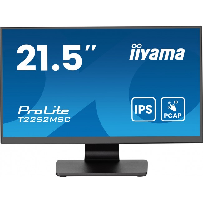 iiyama ProLite 21.5 PCAP 10pt Touchscreen monitor featuring IPS panel technology, Edge-to-Edge glass design and Anti Glare coating