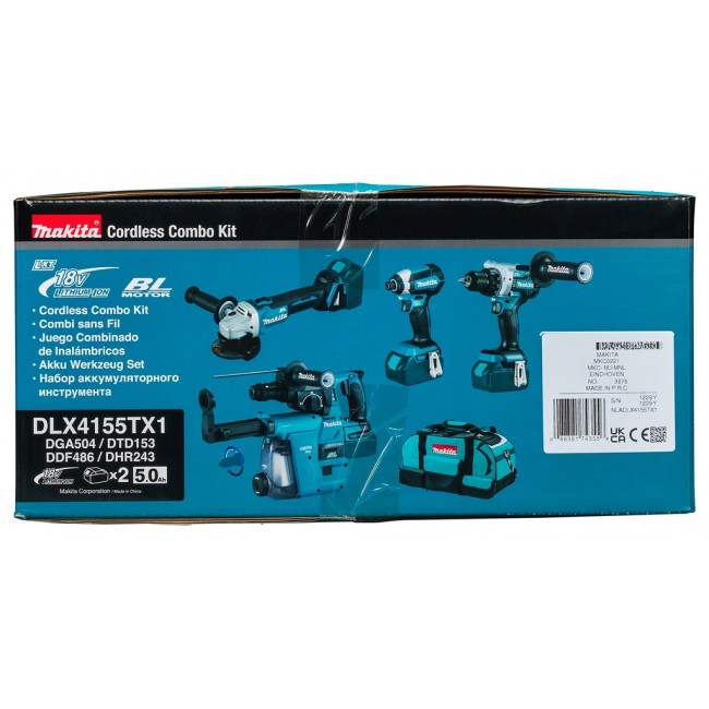 Makita DLX4155TX1 power tool combo kit Battery
