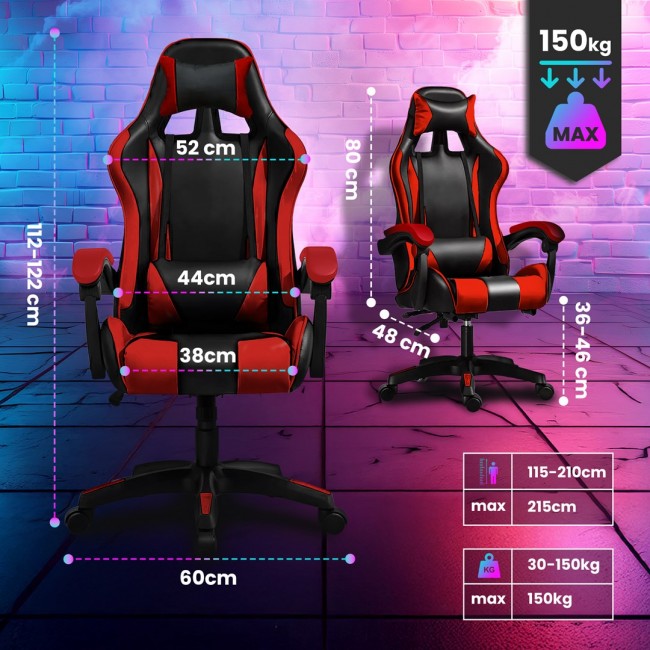 Extralink Gaming | Gaming Chair | office, rotary, bucket, black and red, G-522