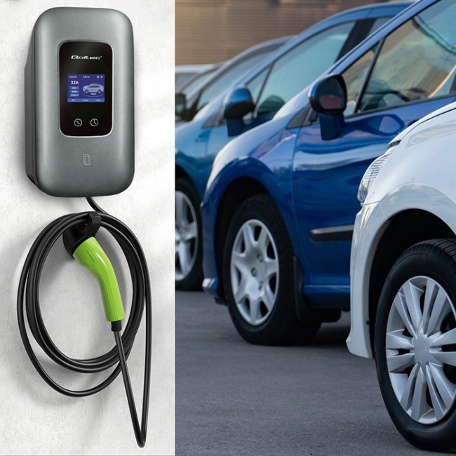 Qoltec Stacja adowania EV Typ2 do samochodu elektrycznego i hybryd | 3 fazy | 22kW | 32A | Wi-fi | LCD | RFID | Smart life | TUYA | Wallbox | 5m Qoltec Stacja adowania EV Typ2 do samochodu elektrycznego i hybryd | 3 fazy | 22kW | 32A | Wi-fi | LCD | RFID | Smart life | TUYA | Wallbox | 5m