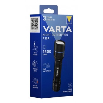 Varta Night Cutter Pro F30R Black Hand flashlight LED