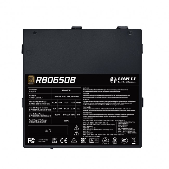 Lian Li RB0650B.B power supply unit 650 W 24-pin ATX ATX Black
