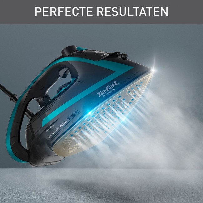 Tefal Puregliss FV8066 Dry & Steam iron Durilium AirGlide Autoclean soleplate 3000 W Black, Blue