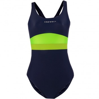 Women's swimsuit Crowell Katie col.02 navy-lime-green 36