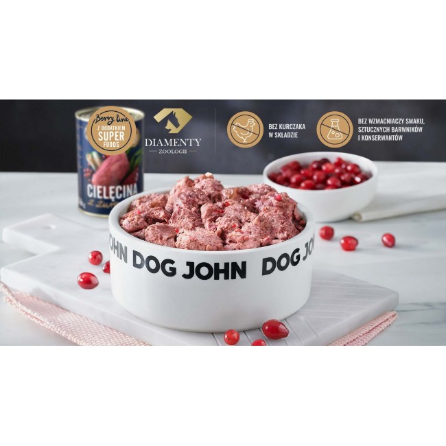 JOHN DOG Berry Line Adult Veal with cranberries - wet dog food - 800g