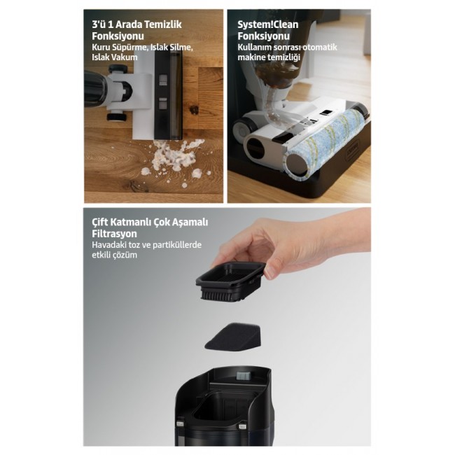 K rcher FCV 3 vloerreiniger 2-in-1 stick vacuum Battery Dry&wet HEPA Bagless 160 W White