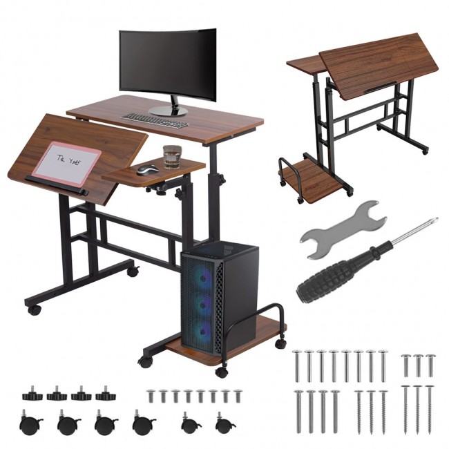 Maclean mobile laptop desk, black, 80x60cm, 50kg max, reg. height 67-115cm, MC-124 B Maclean mobile laptop desk, black, 80x60cm, 50kg max, reg. height 67-115cm, MC-124 B