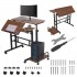 Maclean mobile laptop desk, black, 80x60cm, 50kg max, reg. height 67-115cm, MC-124 B