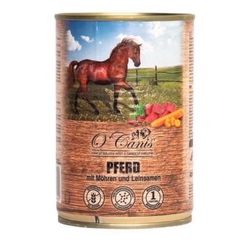 O'CANIS Horse meat with vegetables and linseed - Wet dog food - 400 g