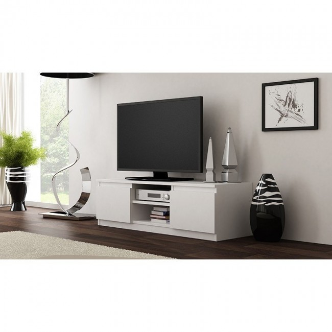 Topeshop RTV120 BIEL TV stand/entertainment centre 2 shelves