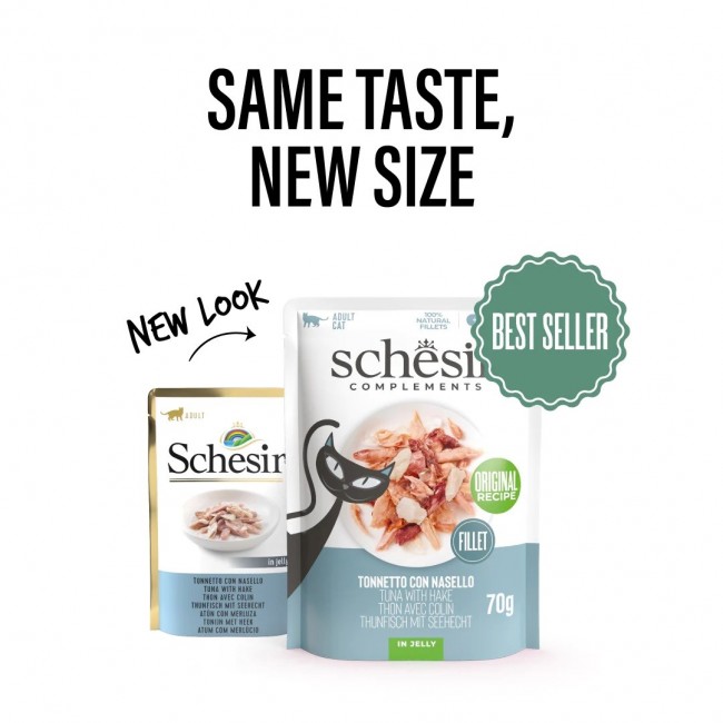 SCHESIR Tuna with hake in jelly - wet cat food - 70g