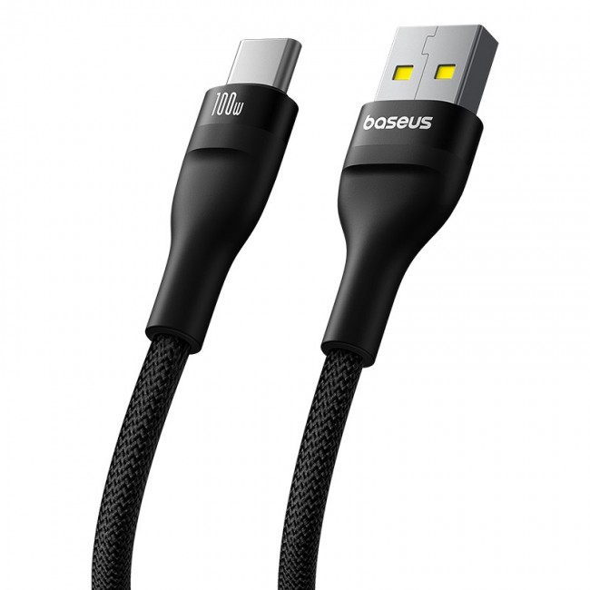 Baseus Flash 2 USB A to USB C fast charging cable 2 m 100 W Black Baseus Flash 2 USB A to USB C fast charging cable 2 m 100 W Black