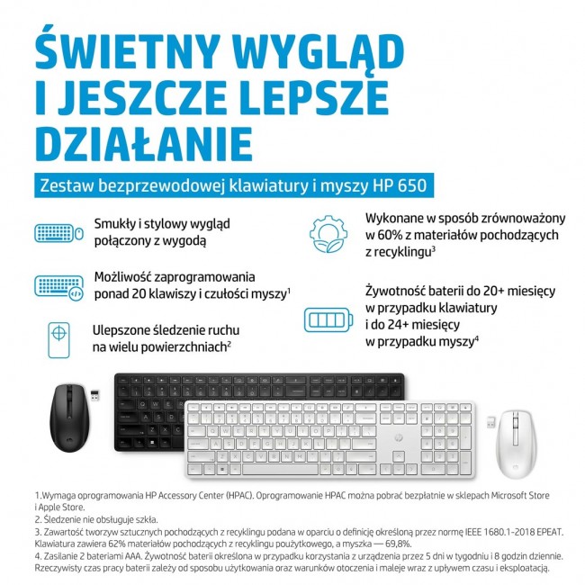 HP 650 Wireless Keyboard and Mouse Combo HP 650 Wireless Keyboard and Mouse Combo