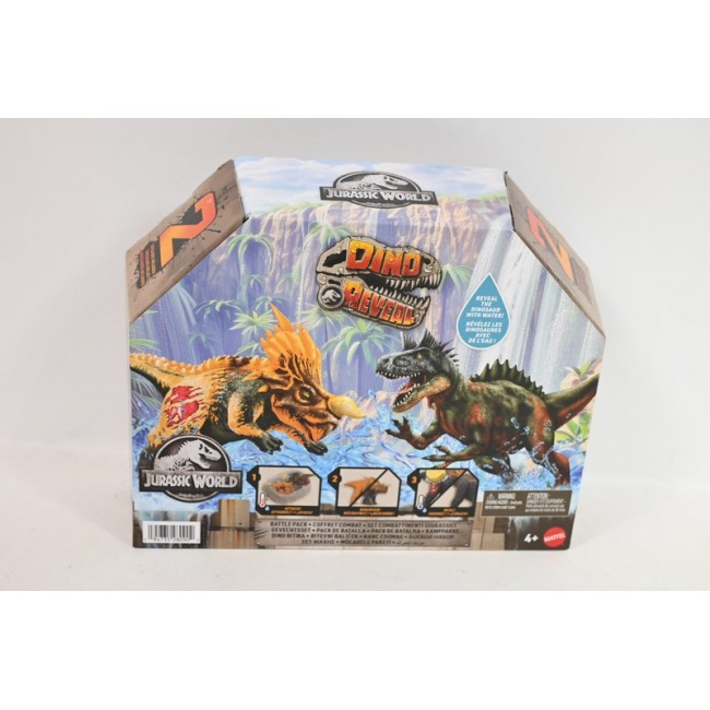 Jurassic World Dino Reveal 2 Dinosaur Toys in Battle Arena, Warm Water Changes Decoration Jurassic World Dino Reveal 2 Dinosaur Toys in Battle Arena, Warm Water Changes Decoration