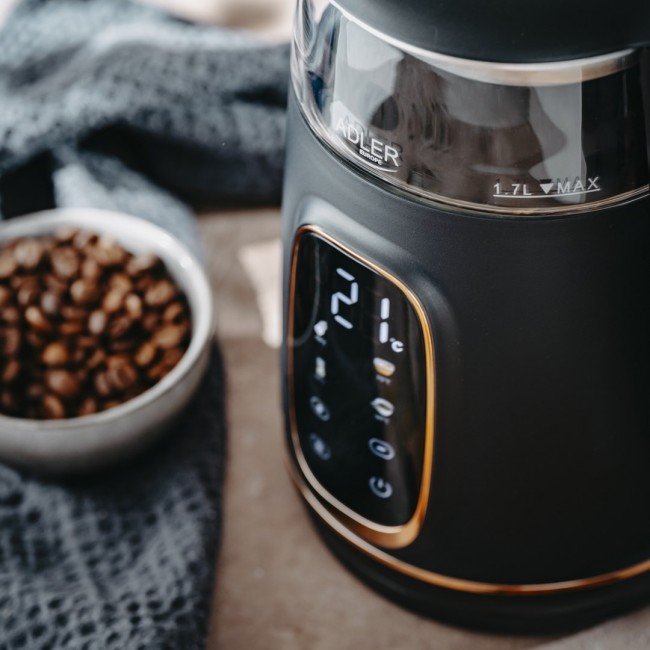 Adler D 1305 BG electric kettle 1.7 L 2200 W Black, Transparent, Gold Adler D 1305 BG electric kettle 1.7 L 2200 W Black, Transparent, Gold