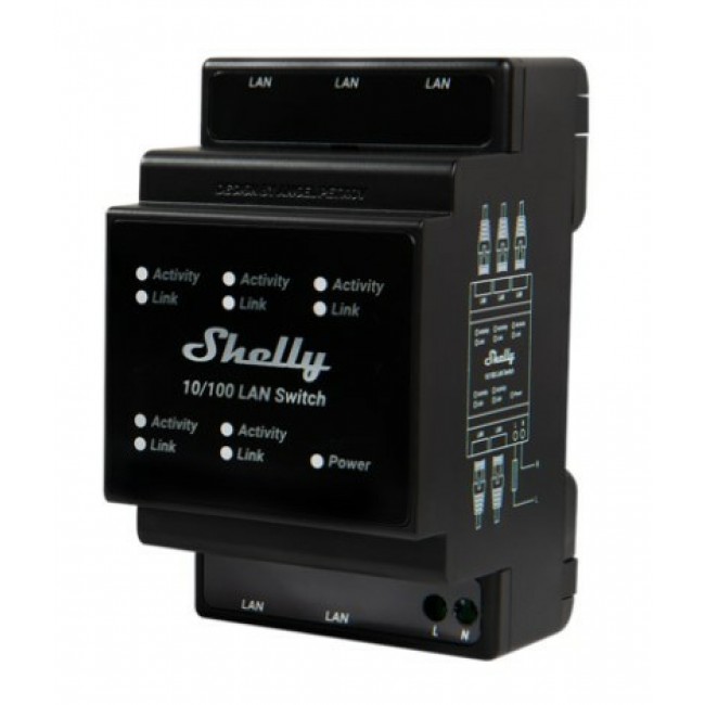 Shelly LAN Switch Smart switch Black Shelly LAN Switch Smart switch Black