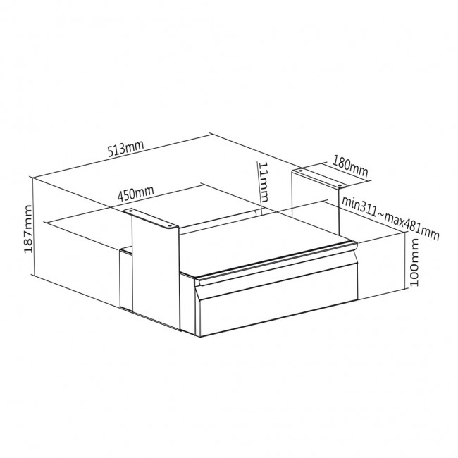 Maclean MC-875 Under Desk Steel Drawer with Shelf Up to Max. 5kg Base Under Table Holder Hanging Drawer with Organiser Maclean MC-875 Under Desk Steel Drawer with Shelf Up to Max. 5kg Base Under Table Holder Hanging Drawer with Organiser