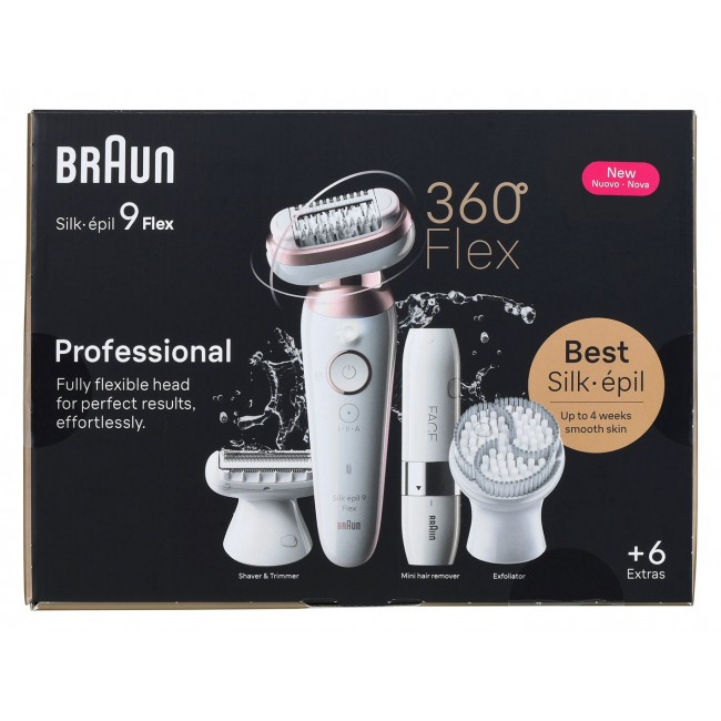 Braun Silk- pil 9 Flex 9-360 3D 40 tweezers Rose, White