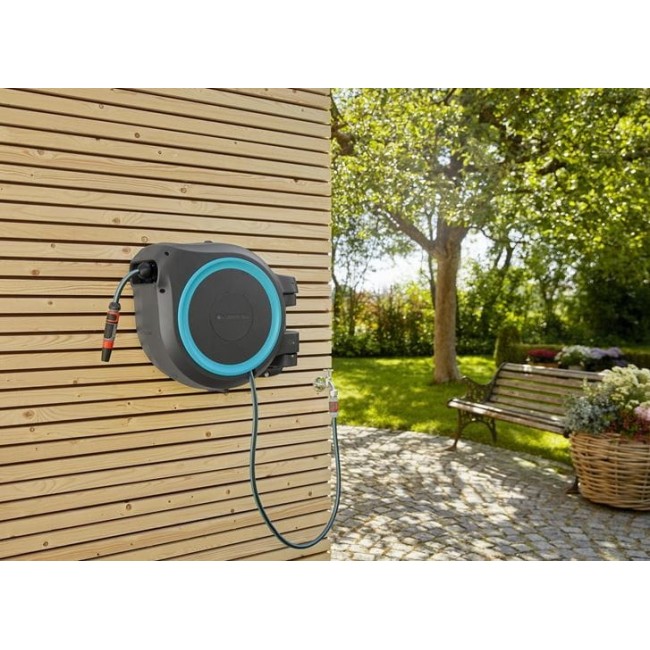 Gardena 18620-20 garden hose reel Wall-mounted reel Automatic Black