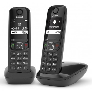 Gigaset AS690 Duo Analog/DECT telephone Caller ID Black
