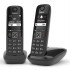 Gigaset AS690 Duo Analog/DECT telephone Caller ID Black