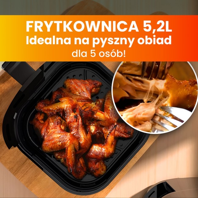 Extralink HOME AIR 5.2L EU SJ-520 fryer Single 1600 W Hot air fryer Black