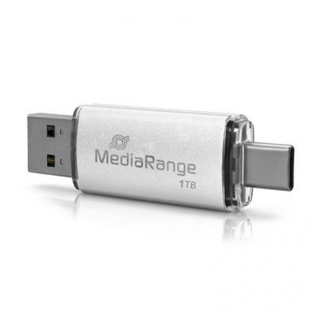 MediaRange MR941-1 USB flash drive 1 TB USB Type-A / USB Type-C 3.2 Gen 1 (3.1 Gen 1) Silver MediaRange MR941-1 USB flash drive 1 TB USB Type-A / USB Type-C 3.2 Gen 1 (3.1 Gen 1) Silver