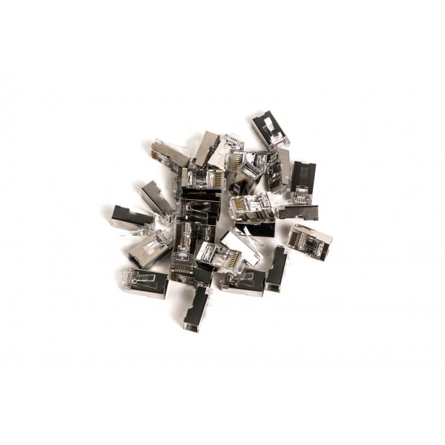 RJ45 (8P8C) Through-Hole Plug, Cat.6, Shielded, AWG 26-24, Pack of 100