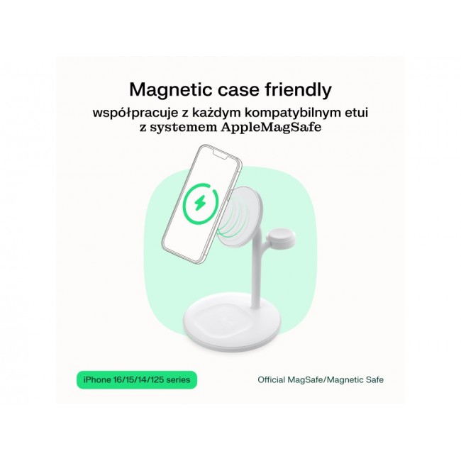 Green Cell MSST-GC-3IN1-W mobile device charger Headphones, Headset, Smartphone, Smartwatch White Wireless charging Auto