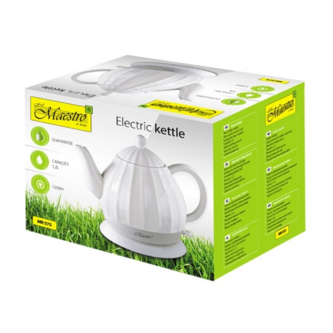 Feel-Maestro MR070 electric kettle 1.2 L 1200 W White