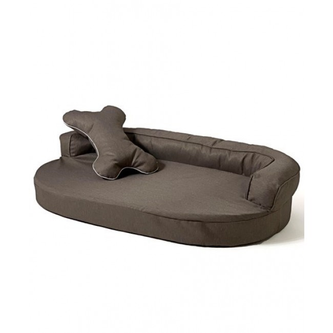 GO GIFT Oval sofa - pet bed brown - 100 x 65 x 10 cm