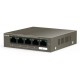 Tenda TEF1105-4-63W network switch Unmanaged Fast Ethernet (10/100) Power over Ethernet (PoE) Desktop/Wall-Mounting Grey