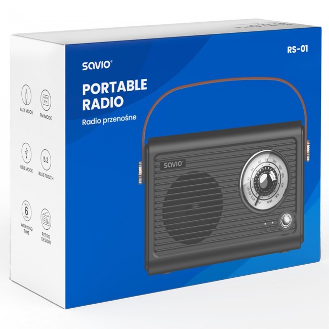Savio RS-01 radio Portable Black Savio RS-01 radio Portable Black