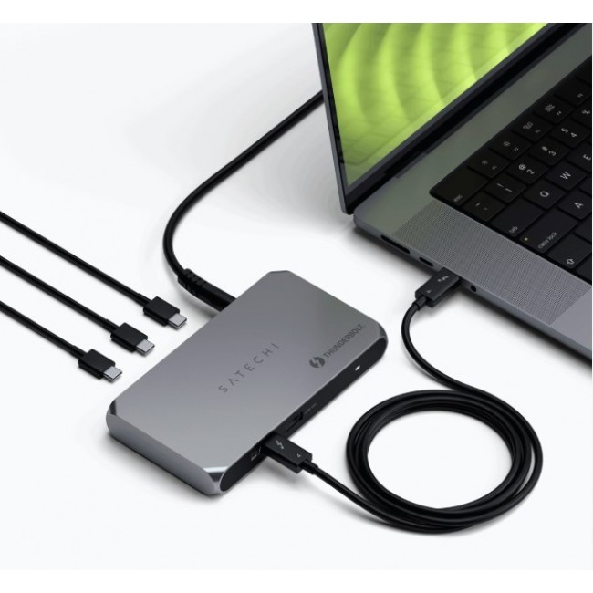 Satechi ST-HT4SHM-EU interface hub Thunderbolt 4 40000 Mbit/s Grey