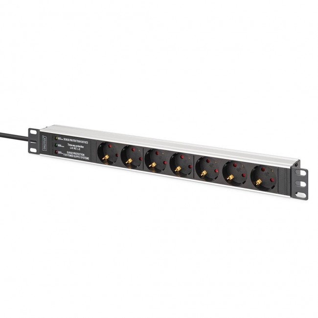 Digitus DN-95441 power distribution unit (PDU) 7 AC outlet(s) 1U Black, Silver