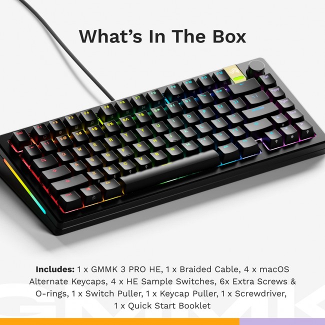 Glorious Gaming GMMK 3 PRO HE 75% Prebuilt Wired Black - US Glorious Gaming GMMK 3 PRO HE 75% Prebuilt Wired Black - US